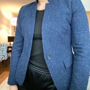 Navy blue wool blend blazer